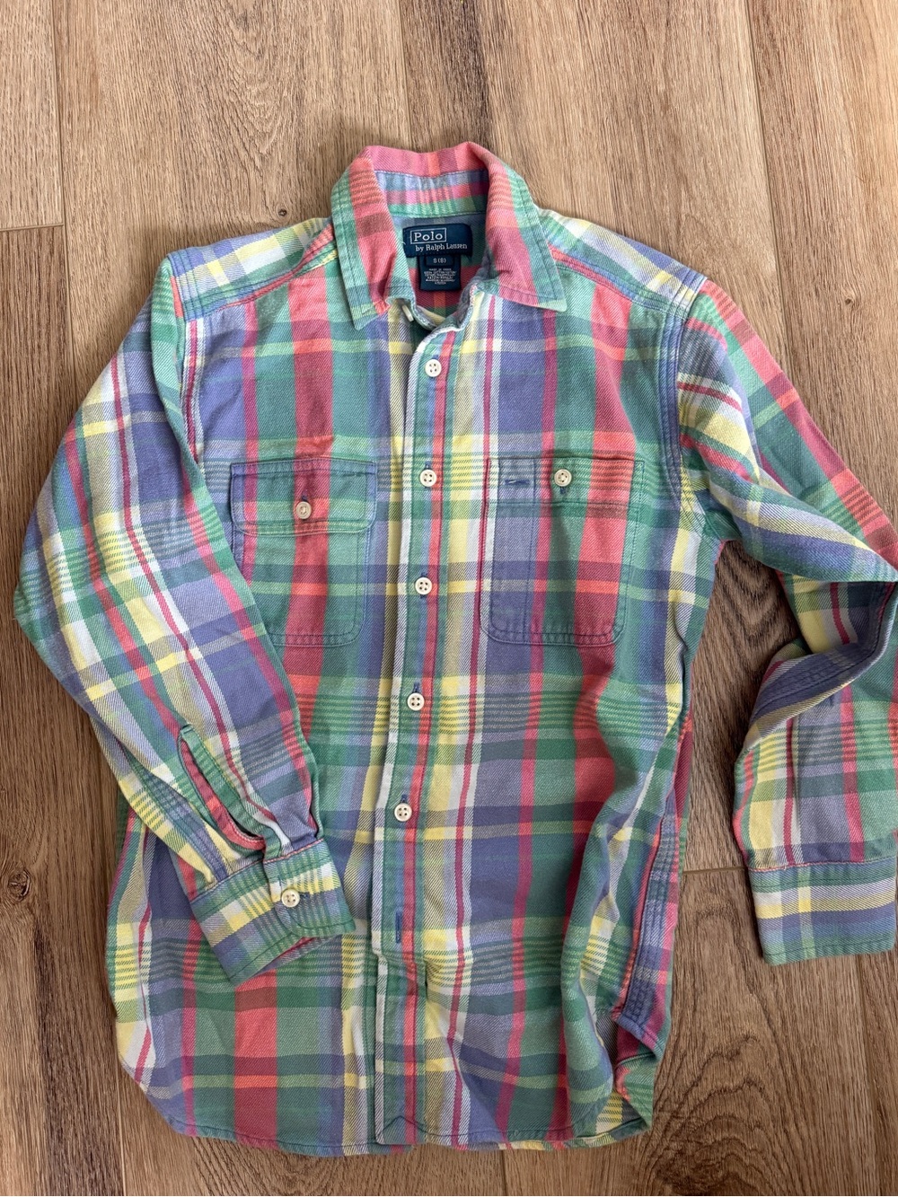 Kids Boys Polo by Ralph Lauren Multicolor Plaid Button‑Down Shirt